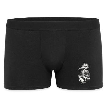 Bevor DU fragst: NEE! - Männer Boxer Shorts - Schwarz - Vorne