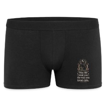 Katze May Life Treat You Cats Katzenmama Katzen - Männer Boxer Shorts - Schwarz - Vorne