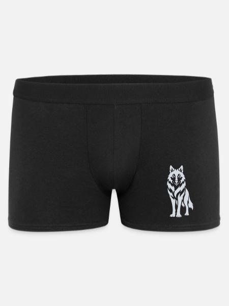 Wolfs Silhouette Kontrastdesign - Männer Boxer Shorts - Schwarz