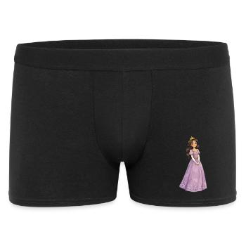 Lila Prinzessin mit Krone - Männer Boxer Shorts - Schwarz - Vorne