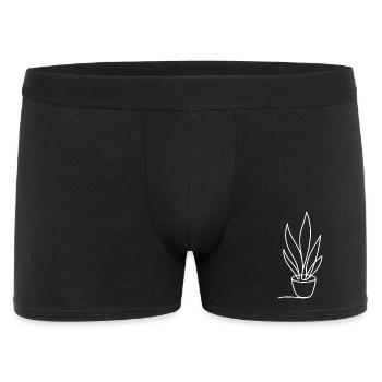 Minimalist plant in pot line art - Men's Boxer Shorts - black - Front
