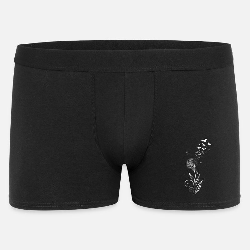 Löwenzahn. Pusteblume mit Vogelschwarm. - Männer Boxer Shorts - Schwarz