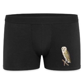 Realistic owl drawing - natural history - Men's Boxer Shorts - black - Front