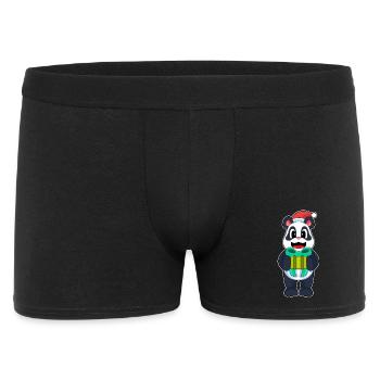 Panda Christmas Santa Hat - Men's Boxer Shorts - black - Front