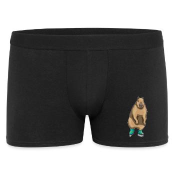 Capybara, Patinage sur glace, Patins à glace - Boxer Homme - noir - Devant