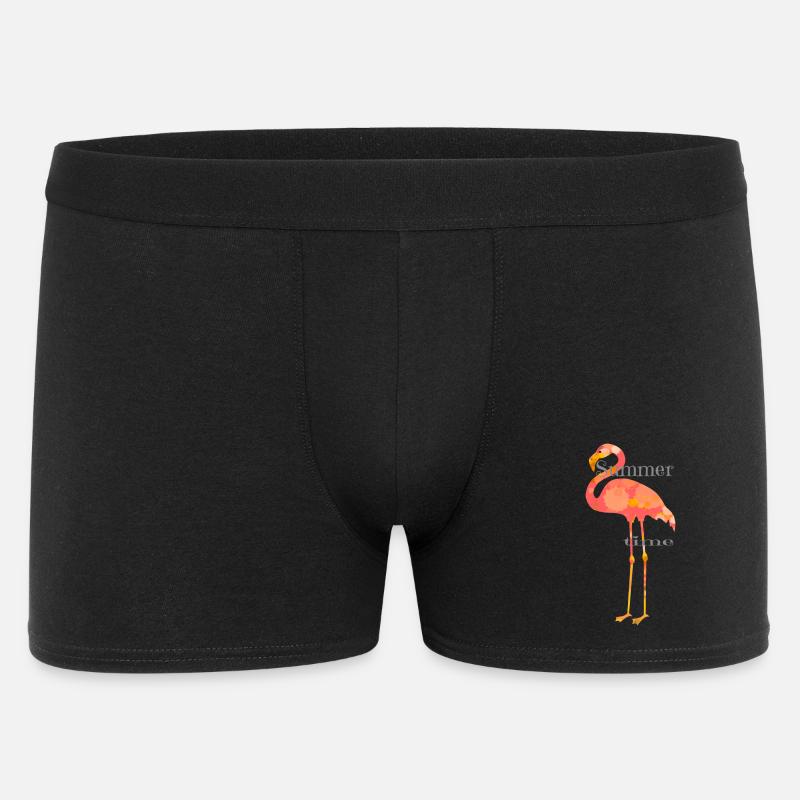 Flamingo Design mit Schrift - Männer Boxer Shorts - Schwarz