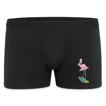 Été de surf sur planche de surf au flamant rose - Boxer Homme - noir - Devant
