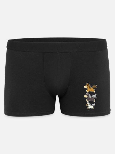 Three Galloping Horses Comic Design - Men's Boxer Shorts - black