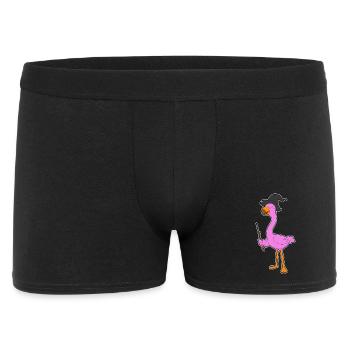Flamingo Hexe Hexenhut - Männer Boxer Shorts - Schwarz - Vorne