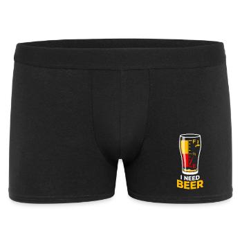 Ich brauche Bier Tankanzeige - I Need Beer - Männer Boxer Shorts - Schwarz - Vorne