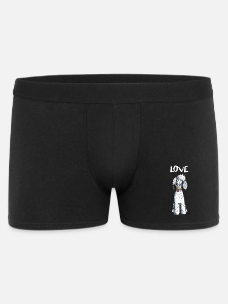 I Love Pudel - Männer Boxer Shorts - Schwarz