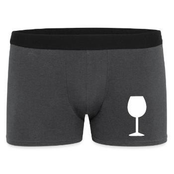 Weinglas, Wein - Männer Boxer Shorts - Anthrazit - Vorne