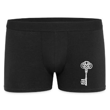 Weißer keltischer Schlüssel - Männer Boxer Shorts - Schwarz - Vorne