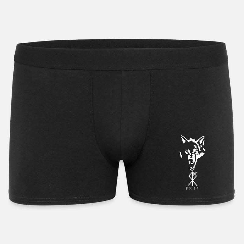Wikinger-Rune des Wolfes - Männer Boxer Shorts - Schwarz