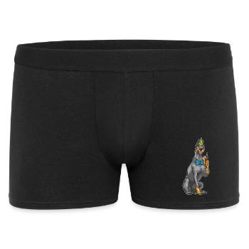 Dobermann Geburtstag Partyhut - Männer Boxer Shorts - Schwarz - Vorne