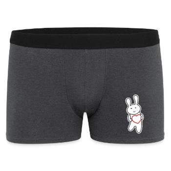 Häschen mit Herz: Liebe & Niedlichkeit - Männer Boxer Shorts - Anthrazit - Vorne
