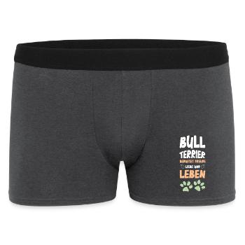 Bull Terrier Love Life - Men's Boxer Shorts - charcoal grey - Front