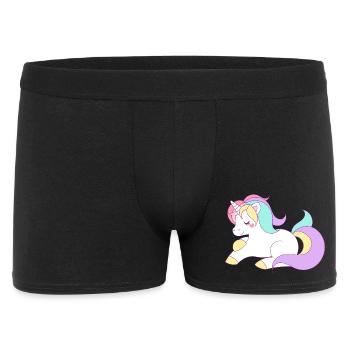 Einhorn - Männer Boxer Shorts - Schwarz - Vorne