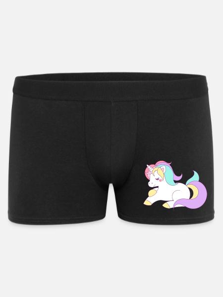 Einhorn - Männer Boxer Shorts - Schwarz