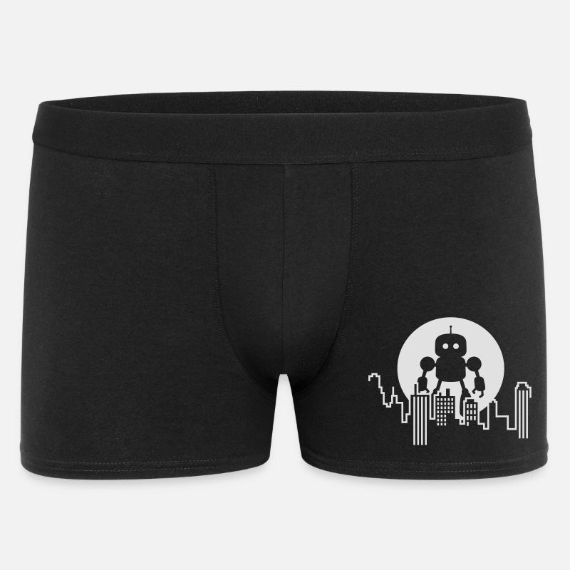 Futuristische Robot Skyline – Android - Männer Boxer Shorts - Schwarz