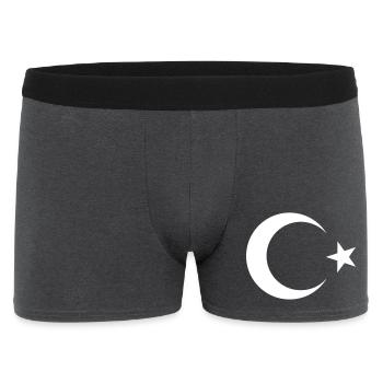 Drapeau turc noir - Boxer Homme - charbon - Devant