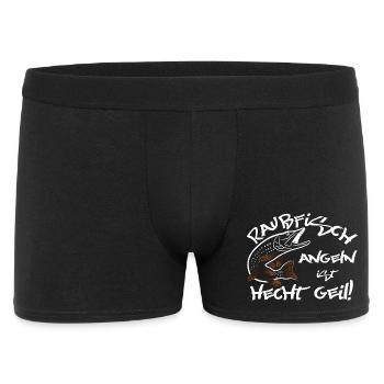 Hecht angeln fischen Fischer Angler Geschenk - Männer Boxer Shorts - Schwarz - Vorne