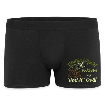 Hecht angeln Raubfisch Fischer Angler - Männer Boxer Shorts - Schwarz - Vorne