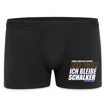 Mir Egal ich bleibe Schalker | Schalke Geschenk - Männer Boxer Shorts - Schwarz - Vorne