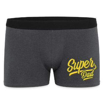 Super Dad - Super Papa - Fête des Pères - Meilleur Papa - Boxer Homme - charbon - Devant