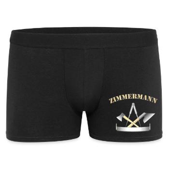 Zunftzeichen Zimmermann - Männer Boxer Shorts - Schwarz - Vorne