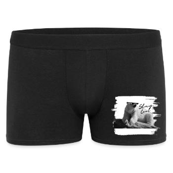 Eisbär - stay cool - Männer Boxer Shorts - Schwarz - Vorne