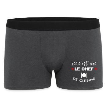 Chef Autoproclamé de Cuisine Humoristique - Boxer Homme - charbon - Devant