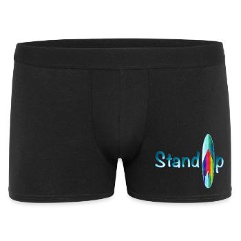 Stand up paddling lettering with paddle board - Men's Boxer Shorts - black - Front