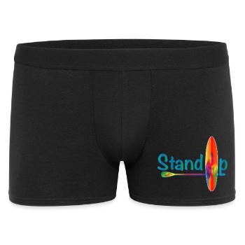 Stand up paddling lettering with paddle board - Men's Boxer Shorts - black - Front