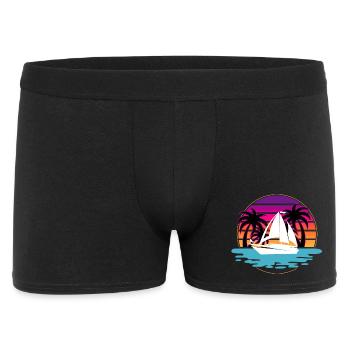 Segeln Segler Segelboot - Männer Boxer Shorts - Schwarz - Vorne