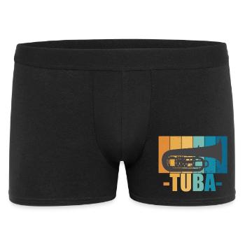 Tuba Vintage Musiker Instrument Geschenk - Männer Boxer Shorts - Schwarz - Vorne
