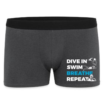 Diving Swimming Breathing Repeating - Men's Boxer Shorts - charcoal grey - Front