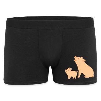 Mother pig with piglet - Men's Boxer Shorts - black - Front