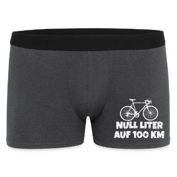 Null Liter auf 100 KM mit Rennrad (Vintage Weiß) - Männer Boxer Shorts - Anthrazit - Vorne