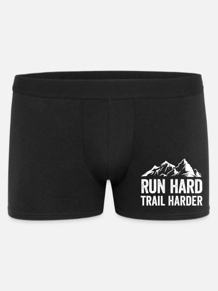 Run Hard. Trail Harder. - Men's Boxer Shorts - black