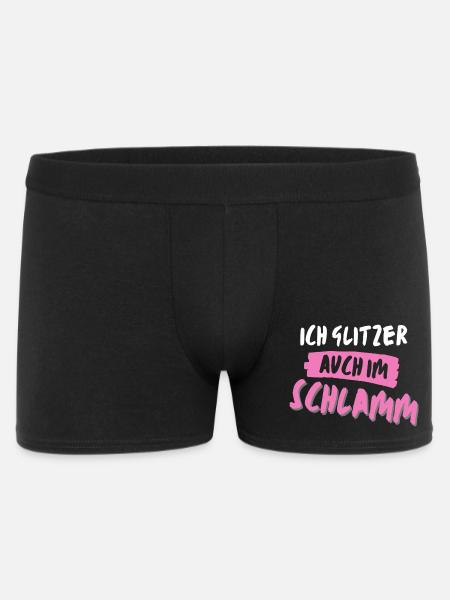 muddy run glitzer im schlamm Team Frauenlauf mud - Männer Boxer Shorts - Schwarz
