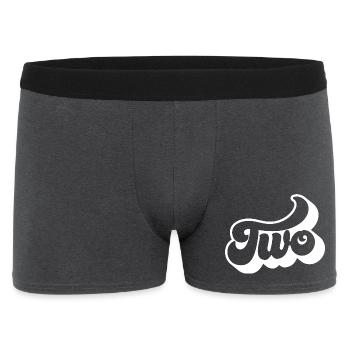 Deux enfants 2e anniversaire garçons filles 2 ans - Boxer Homme - charbon - Devant