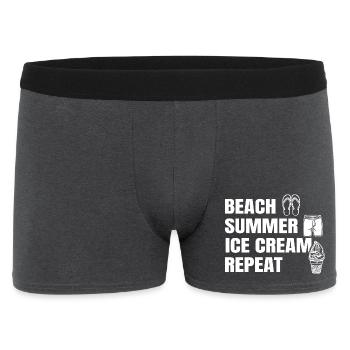 Eiscreme Liebhaber Spruch - Männer Boxer Shorts - Anthrazit - Vorne