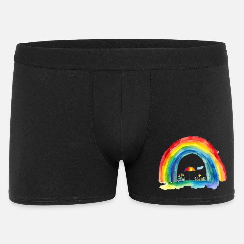 Regenbogen - Männer Boxer Shorts - Schwarz