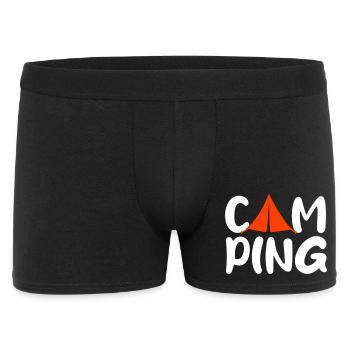 Camping Zelt coole Sprüche Camper Sommer Outdoor - Männer Boxer Shorts - Schwarz - Vorne
