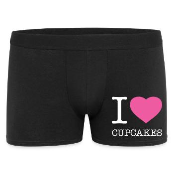 I LOVE CUPCAKES - Männer Boxer Shorts - Schwarz - Vorne