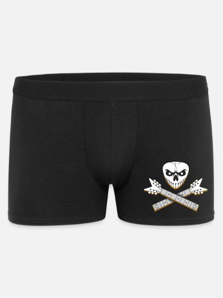 Skull and Crossed Guitar Designs - Men's Boxer Shorts - black