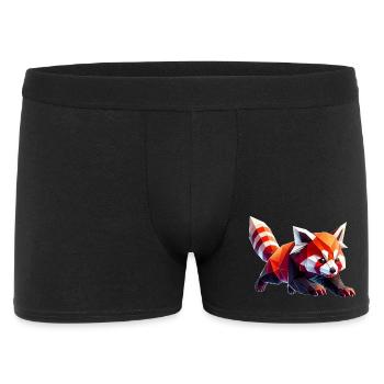 panda roux origami géométrique 3d - Boxer Homme - noir - Devant