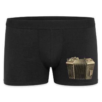 Retro Akkordeon - Sepia - Männer Boxer Shorts - Schwarz - Vorne