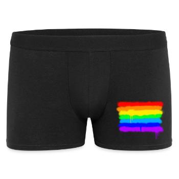 Pride Rainbow Colours / RGB Graffiti - Männer Boxer Shorts - Schwarz - Vorne